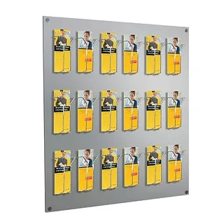 Kerkmann Wandprospekthalter Fokus 1/3 DIN A4 75,0 x 6,5 x 100,0 cm 1 St. Silber