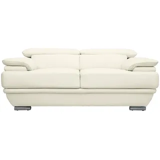 Design-Ledersofa zwei Plätze verstellbares Kopfstück Weiß EWING - Büffelleder