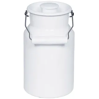 Riess Milchkanne mit Deckel 1 Liter Emaille Classic Weiss