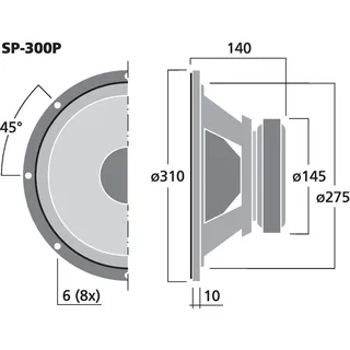 Monacor SP-300P Lautsprecher 200 Watt 8 Ohm