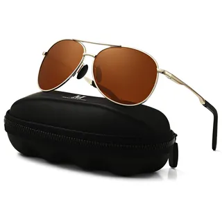 MXNXEU Sonnenbrille Herren Polarisiert Unisex Pilotenbrille | Fahrerbrille,Herren/Damen Leicht Metallrahmen Retro Fliegerbrille,Fahren,Angeln,Golfen,UV400-Schutz, Sportarten Sonnenbrille