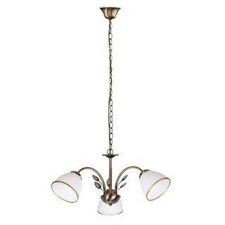 Licht-Erlebnisse Pendelleuchte ALETTA, ohne Leuchtmittel, Pendelleuchte Esszimmer Glas Metall Bronze Jugendstil Wohnzimmer Lampe bunt