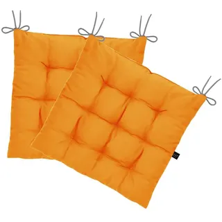 LILENO HOME Stuhlkissen Sitzkissen für Gartenstuhl, Küchenstuhl oder Esszimmerstuhl 40x40x6 cm, Bequeme Indoor u. Outdoor Stuhlauflage als Stuhl Kissen Helles Orange orange