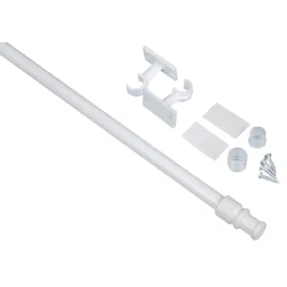 Haus und Deko Gardinenstange Cafehausstange Bistrogardinen ausziehbar Scheiben-Gardinenstange, 1-läufig, Ausziehbar, Schrauben,Kleben, Metall weiß 50 cm - 85 cm