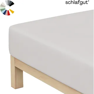 schlafgut Spannbettlaken Jersey 180 x 200 - 200 x 200 cm grau