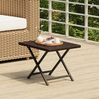 JUDYY Klapptisch Braun 45x35x32 cm Poly Rattan, Balkontisch Klappbar, Klapptisch Balkon, Balkon Tische Klein, Outdoor Tisch, Beistelltisch Outdoor, Balcony Table