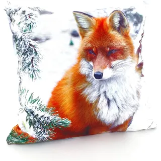 Dekokissen WECKBRODT "Fuchs" Gr. 1, bunt (multi, bedruckt), B:40cm L:40cm, Polyester, Dekokissen_Sitzkissen_Kissenhüllen, Kissenhülle ohne Füllung, 1 Stück