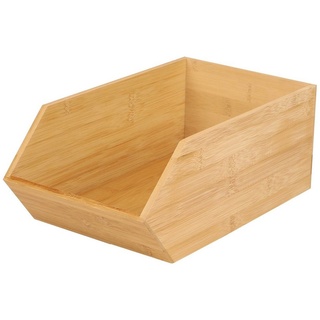 Bambou&Co Organizer Bambus Sortierer Aufbewahrungsbox Tischbox Ordner Box, 1 großes Fach 18 cm x 12 cm x 31 cm