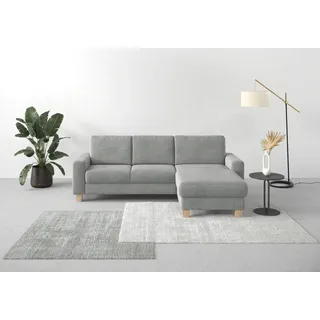 Ecksofa OTTO HOME "Summer L-Form", silber, B:249cm H:91cm T:164cm, 100% Polyester, Sofas, Ecksofa, mit Recamiere, mit oder ohne Schlaffunktion und Bettkasten, Cord-Bezug