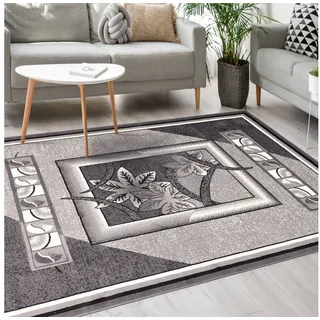 Mazovia Designteppich Modern Teppich Kurzflor Wohnzimmerteppich Robust und pflegeleicht GRAU, 120 x 170 cm, Fußbodenheizung,Allergiker geeignet,Farbecht,Pflegeleicht,Geometrisch grau 120 x 170 cm