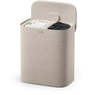 Joseph Joseph Tota 2 Twin 90L Wäschekorb mit 2 Fächern Helles Taupe