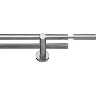 INDEKO Vorhangstange Inka 2-läufig Ø 16 mm 220 cm Silber