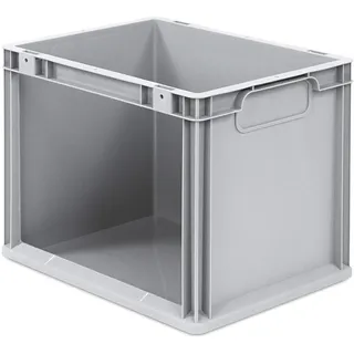 aidB Eurobox NextGen Store Seite offen, 400x300x320 mm, robuste Regalbox mit Entnahmeöffnung, stapelbare Kunststoffkiste, ideal für die Industrie