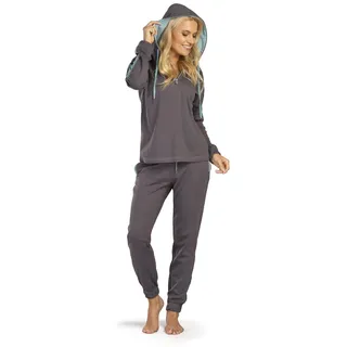 Consult-Tex Damen Pyjama Freizeitanzug Hausanzug Homewear Suit Jogginganzug Pyjama Baumwolle/PE Reißverschluß DW500 Gr 48-50 - 48-50
