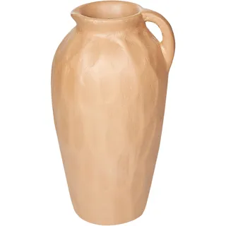Beliani Dekovase Sandbeige aus Terrakotta 46 cm Handgefertigt Klassisch Antik Optik Ästhetisch Wohnaccessoires