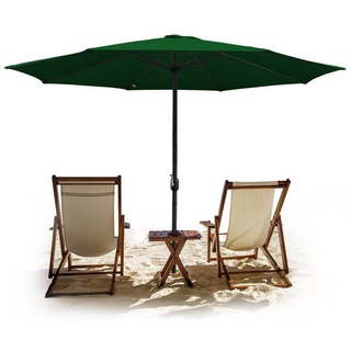 Clanmacy Sonnenschirm 3m-3.5m Sonnenschirm Marktschirm mit Handkurbel UV40+ Outdoor-Schirm Terrassen Gartenschirm grün