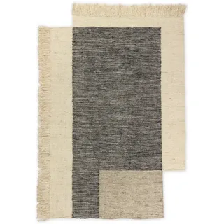 Ferm Living - Counter Teppich, 140 x 200 cm, charcoal / off-white