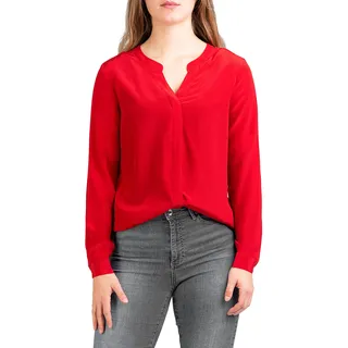 Posh Gear Damen Seidenbluse Nobicetta Bluse aus 100% Seide, dunkel rot, Größe M - M