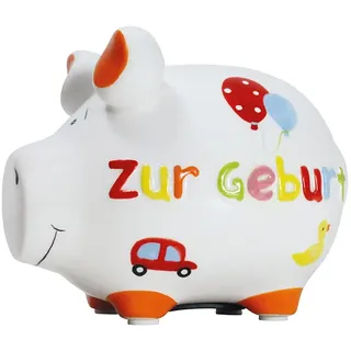 Spardose Schwein "Zur Geburt" - Keramik, klein | Keramik Sparschwein, Geldgeschenk zur Geburt, 10027119