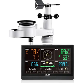 Vevor Wetterstation 5 in 1 7,5" VA-Display Drahtlos Schwarz 
