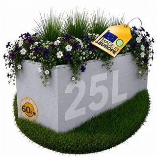 Ondis24 Balkonkasten Vulkan 25 x 25 x 25 cm Grau
