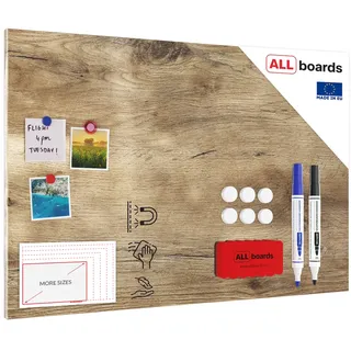 ALLboards Memoboard 90 x 60 cm Braun/Mehrfarbig