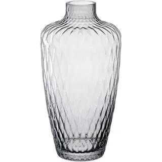 Leonardo Home Giulia Vase • 1 Stück • Blumenvase aus grauem Glas • ⌀5,2 cm • Stilvolle Vase mit haptischer Optik • Glasvase für kreative Blumensträuße • Zeitloses Design • Höhe 28 cm • grau • 055286