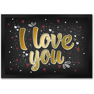 trendaffe I Love You Fußmatte Liebe Herz Glück Pärchen Paar Mann Frau Valentinstag Ehe