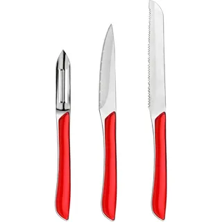 Amefa - Eclat – Messerset Rot: Office, Schäler, kleines Gemüse