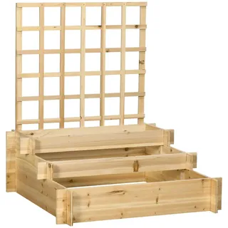 Outsunny 3-stufiges Hochbeet 95 x 95 x 110 cm Braun