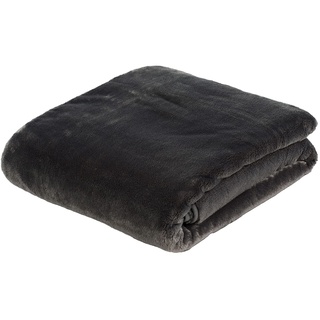 Gözze - Premium Cashmere-Feeling Wohn- und Kuscheldecke, 500 g/m2, 130 x 170 cm - Anthrazit