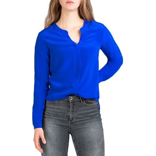 Posh Gear Seidenbluse Damen Seidenbluse Nobicetta Bluse aus 100% Seide blau M (38)