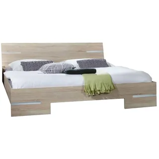 Wimex Futonbett Anna (Ohne Lattenrost, Matratzen und Bettwaren, 1-tlg., moderne Optik, Kopf- und Fußteil mit Chromverzierung), 160x200cm Eichensägerau braun 169 cm x 210 cm x 81 cm