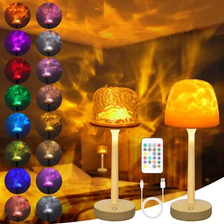 Mineup Sternenhimmel Projektor, Polarlicht Lampe Mit 16 Farben, Nordlicht Projektor Mit Fernbedienung, Wasserwellen Aurora Lampe Deko MäDchen&Junge Geschenke Für Schlafzimmer Party