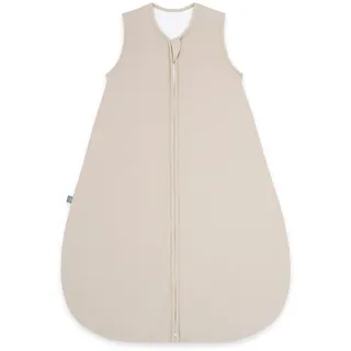 emma & noah Baby Schlafsack 2.5 TOG, Strampelsack für den Herbst und Winter in vielen Farben, Bio-Baumwolle, OEKO-TEX Zertifiziert, Schlafsack für Neugeborene (Essential Beige, 60 cm)