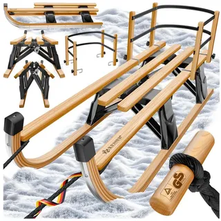 Kesser Holzschlitten Premium schwarz (max. bis 120kg)