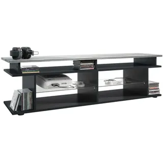 Vladon Movie V3 Lowboard 138,5 x 39 x 37,5 cm Schwarz matt/Holzwerkstoff