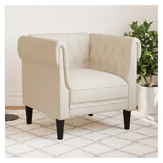 vidaXL Sessel Chesterfield Leinen 57,8 x 78,7 x 0 cm Beige