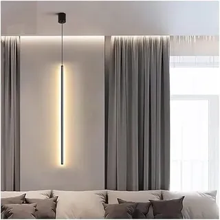 Pendelleuchte schwarz industrielle lineare lange Röhren moderne minimalistische LED Hängelampe Decken Downlight Kronleuchter Beleuchtungskörper für Schlafzimmer Nachttisch TV Wanddekoration Wohnzimmer