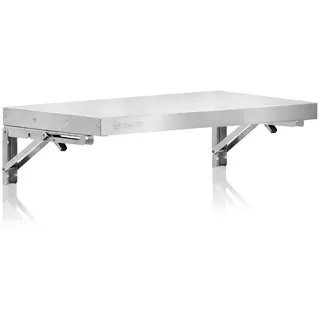 Mahlzeit Wandregal Edelstahl Wandregal, 60 x 30 cm, Küchenregal, Klappbar, Silber silberfarben