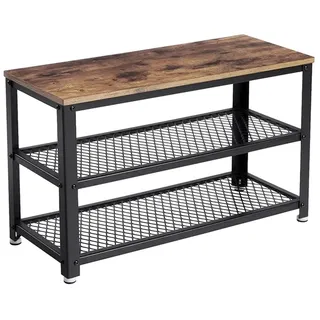VASAGLE Schuhbank 30 x 73 x 45 cm braun-schwarz / braun