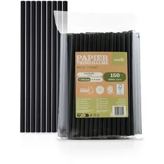 Sovie Strohhalme Papier Ø 8 mm 20 cm 150 St. Schwarz