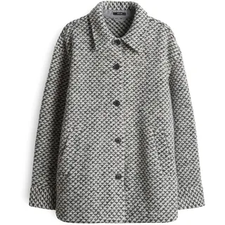 OPUS Damen Blazer | HELLOLA Regular Overshirt in Bouclé Optik Easy Grey, M - M