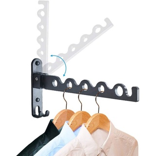 GelldG Kleiderbügel Wand Kleiderständer Klappbar, Garderobenhaken für Waschküche schwarz