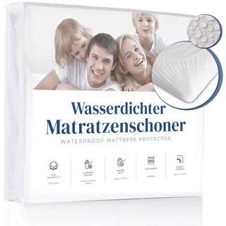 wasserdichte Matratzenauflage 120x200 | 100% Jersey Baumwolle | Wasserdichter Matratzenschoner | Wasserundurchlässig & atmungsaktiv