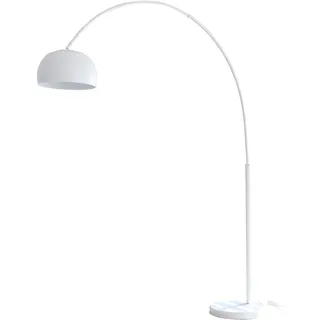 Bogenlampe SALESFEVER "Frieso" Lampen Gr. Ø 33 cm Höhe: 195 cm, weiß Bogenlampen Dimmschalter, echter Marmorfuß