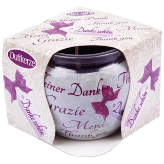 HS Candle Duftkerze (1-tlg), Kerze im Glas, Spruch-Kerze mit ca. 22 Std. Brenndauer lila