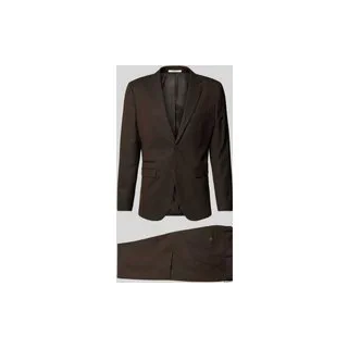 Slim Fit Anzug mit Woll-Anteil Modell 'NEIL', Dunkelbraun, 90