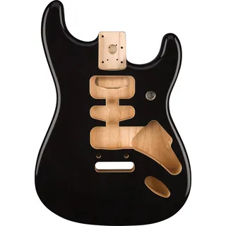 Fender Deluxe Strat HSH E-Gitarre, Erlenholz, Schwarz | HSH Humbucker-Konfiguration, Erlenholz-Korpus, 2-Punkt-Brücke, ideal für Anfänger & Fortgeschrittene, vielseitiger Sound