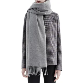 Kaschmir Langer Schal Umschlagtuch Damen Mädchen Deckenschal Winterschal Wollschal Dick Weich Wraps für Frühling Herbst und Winter (Grau A) - Einheitsgröße